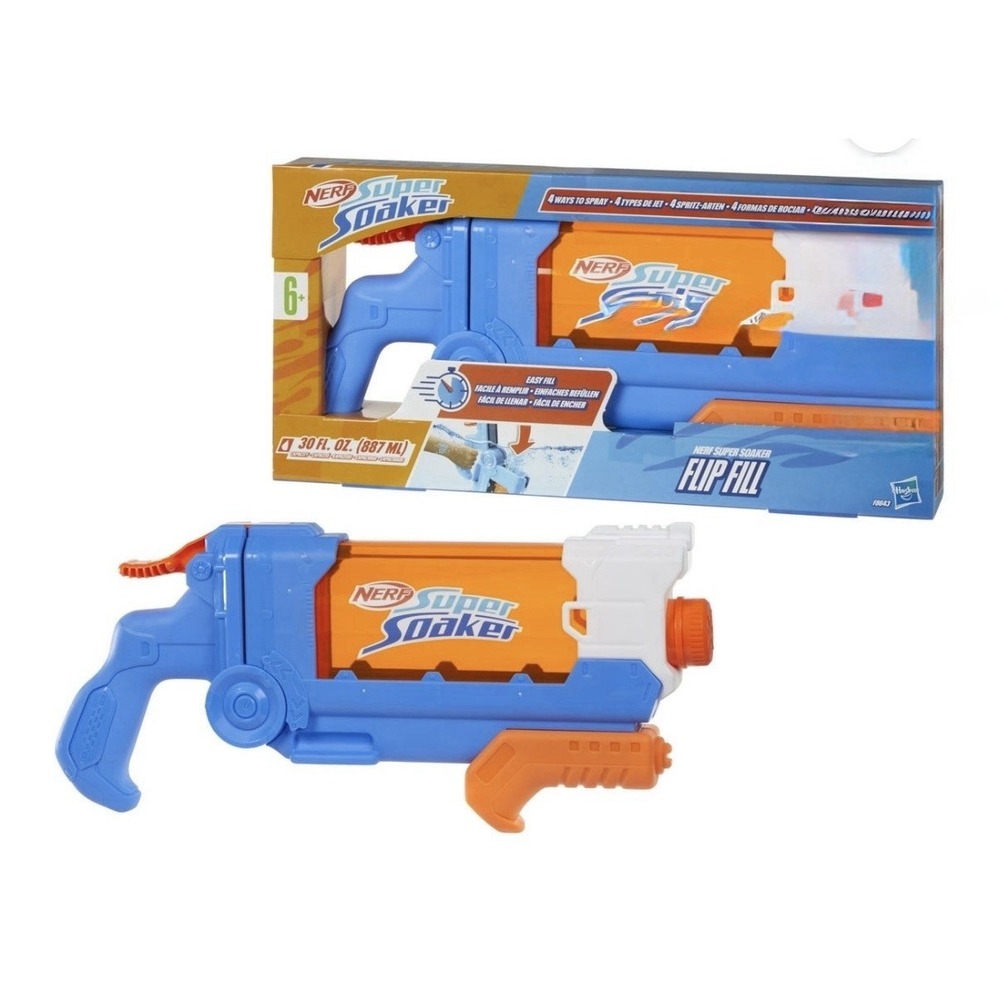 Nerf Super Soaker Flip Fill Water Blaster F8643 Fast Fill, 30 Fluid Oz Water Tan